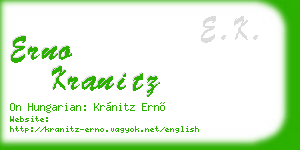 erno kranitz business card