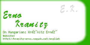 erno kranitz business card